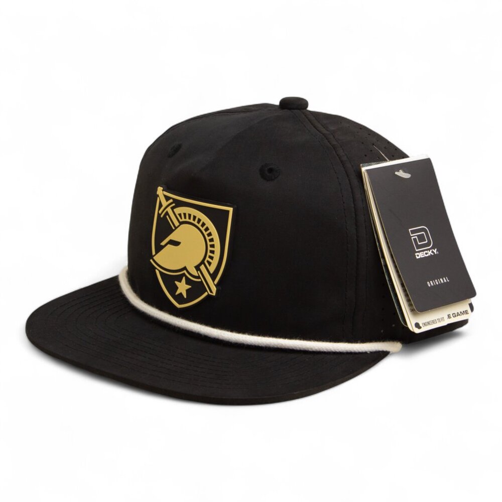 Army Black Knights 3D Perforated Rope Hat- Black/ White